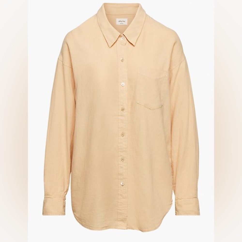 Aritzia Wilfred Free Relaxed Linen Shirt Gd Flax Beige
